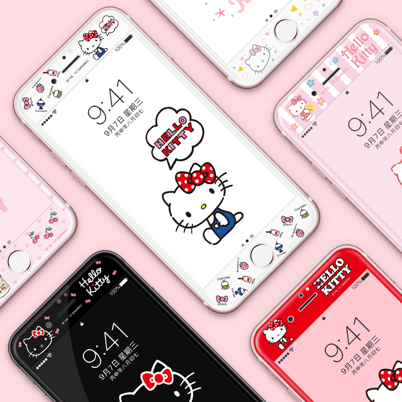 Hello Kitty Glitter 9H Tempered Glass Screen Protector w/ Back