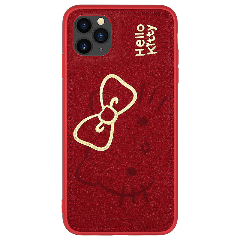 UKA Hello Kitty Gold Stamping PU Leather Back Cover Case