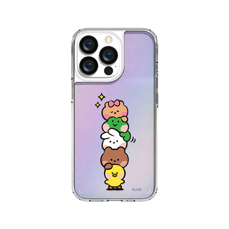 Line Friends minini Hologram Mirror Case Cover Armor King Case