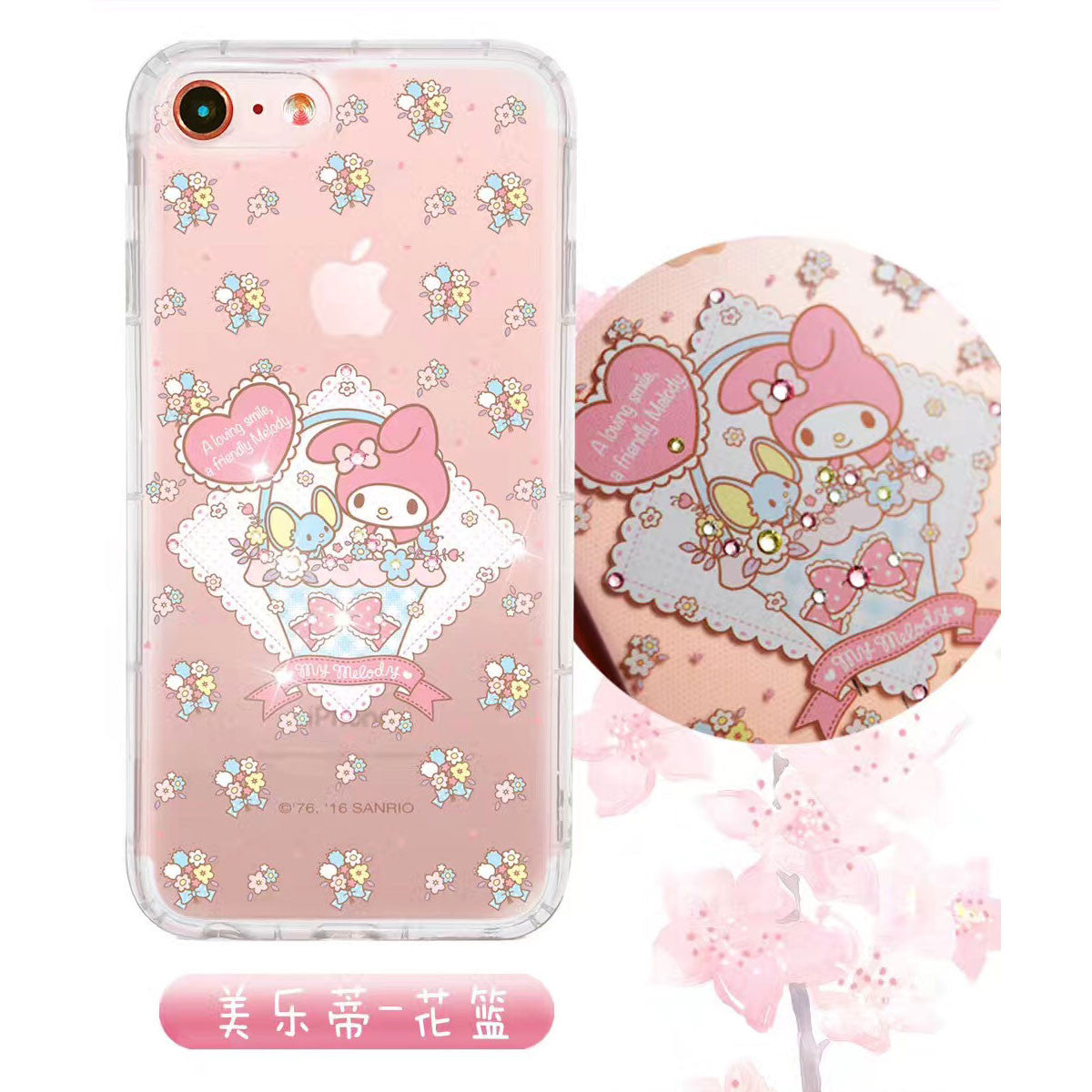 apbs Hello Kitty & My Melody & Little Twin Stars Air Cushion Diamonds TPU Cover Case