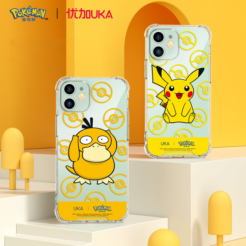 UKA Pokémon Shockproof Air Cushion TPU+PC Clear Back Case Cover