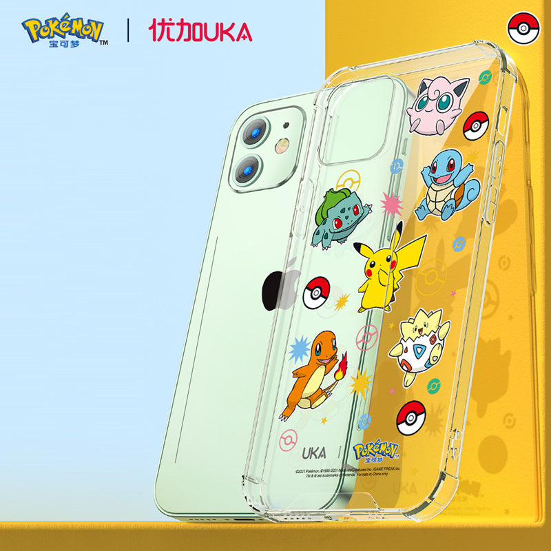 UKA Pokémon Shockproof Air Cushion TPU+PC Clear Back Case Cover