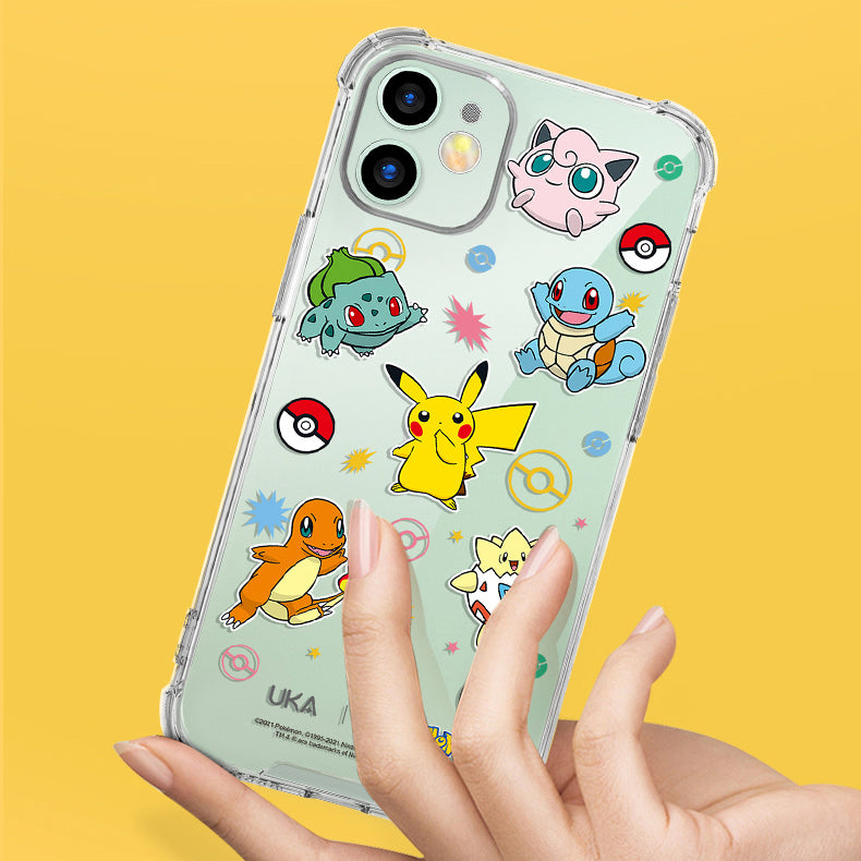 UKA Pokémon Shockproof Air Cushion TPU+PC Clear Back Case Cover