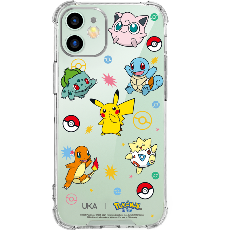 UKA Pokémon Shockproof Air Cushion TPU+PC Clear Back Case Cover